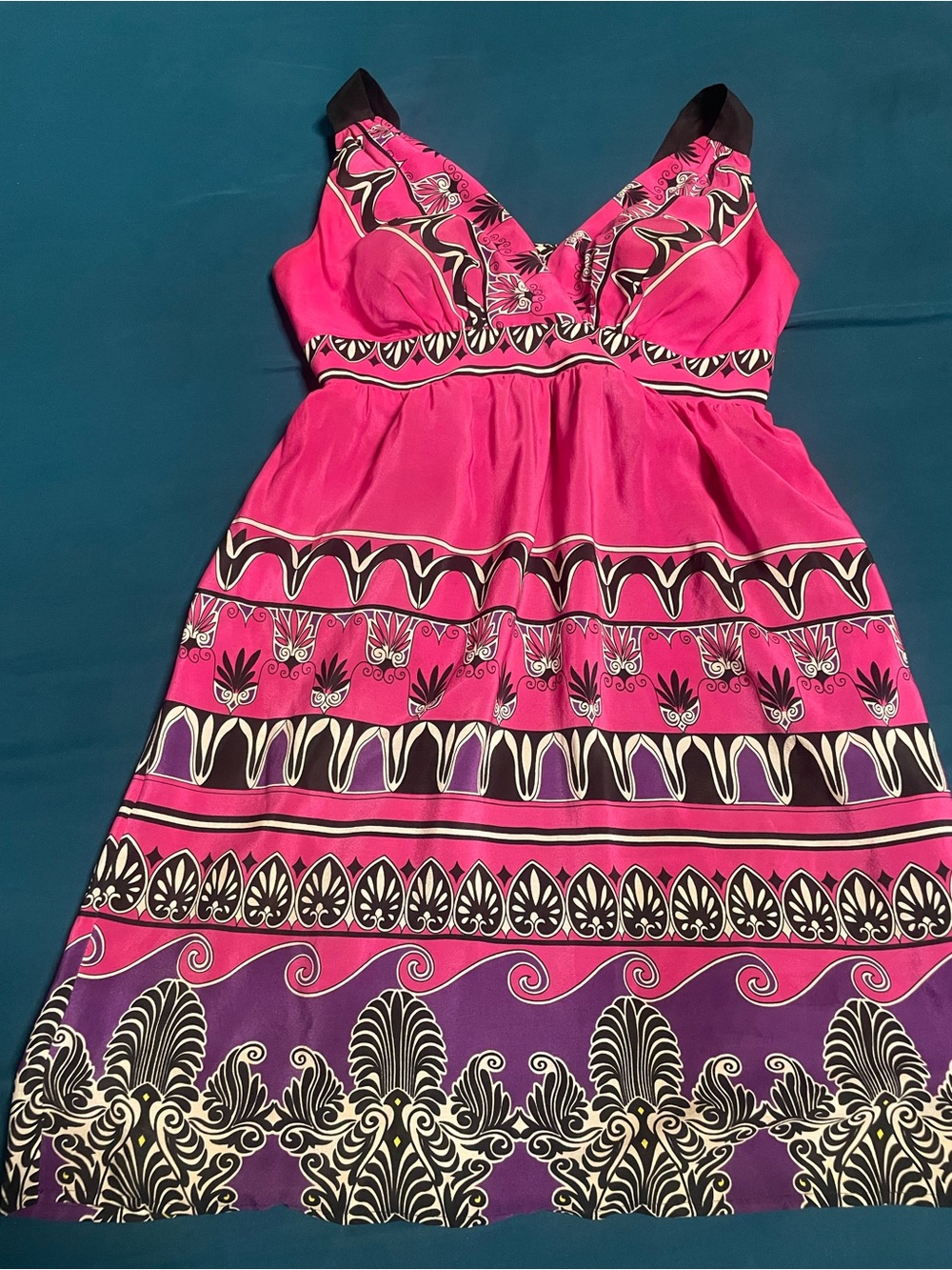 Women's Pink & Purple Printed Mini Dress